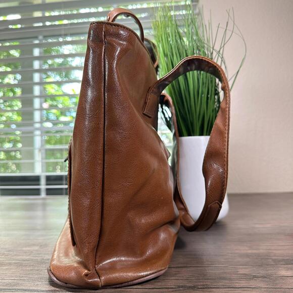 Tommy Hilfiger Brown Satchel Bag Multi Compartment Vintage Purse - Picture 6 of 9